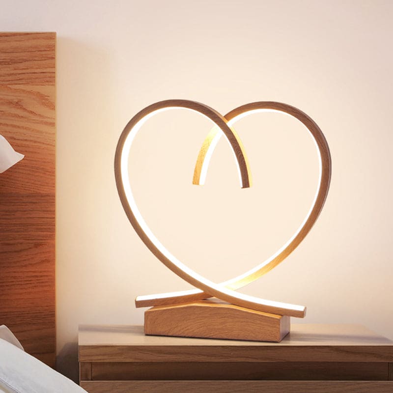 HeartWood - Romantic Wooden Bedside Table with Drawer