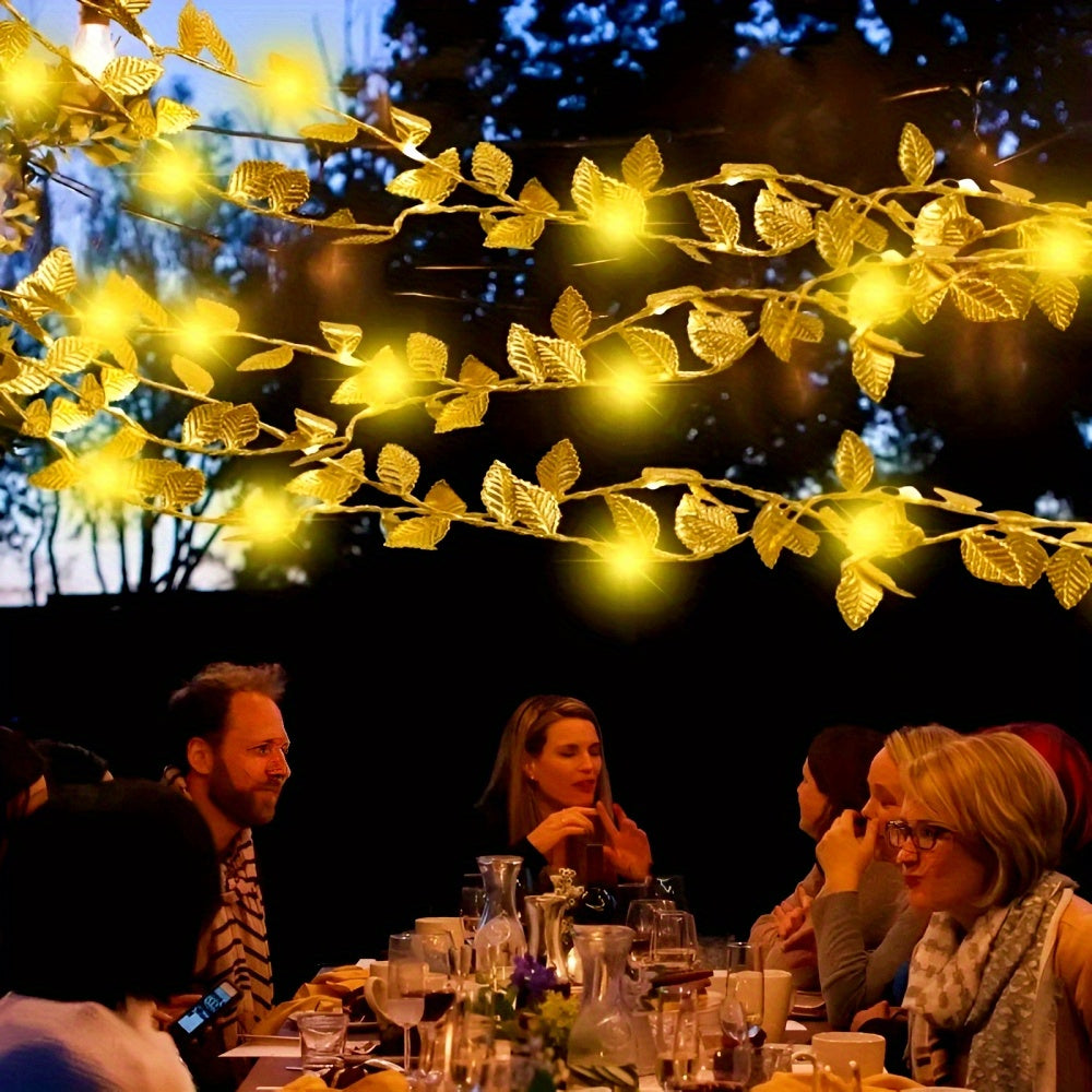 FairyLume - Elegant Golden Leaf String Lights