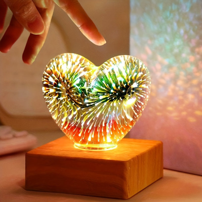 LoveLight Lamp - 3D Heart Firework LED Night Light