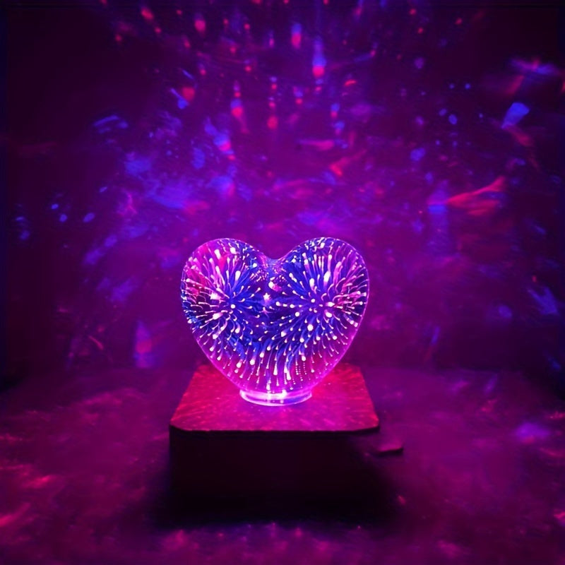 LoveLight Lamp - 3D Heart Firework LED Night Light