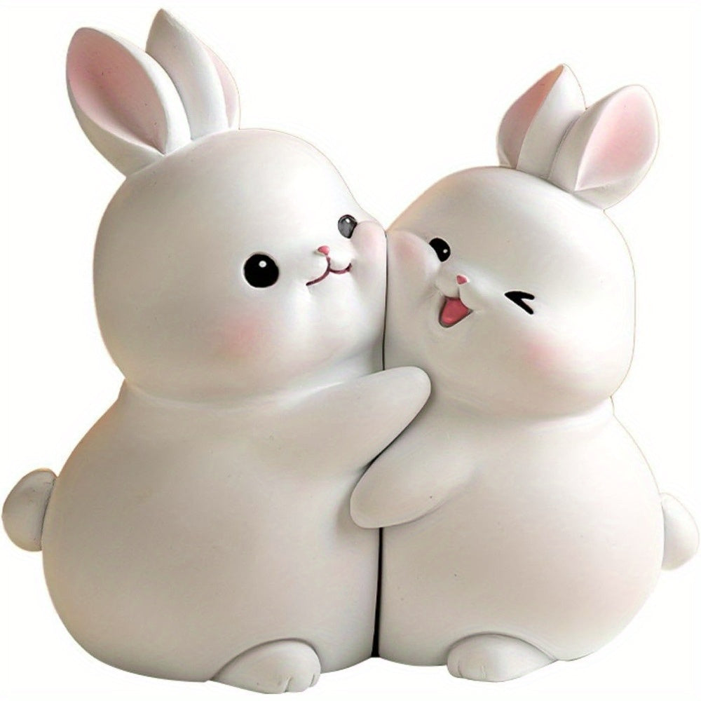 BunnyBookends - Playful Rabbit Bookends in White and Gray ABS