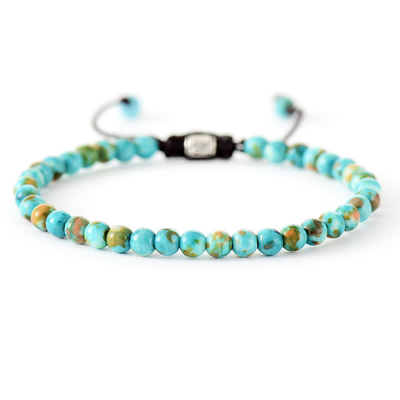 Aisha - Bracelet tressé réglable en perles de pierres naturelles