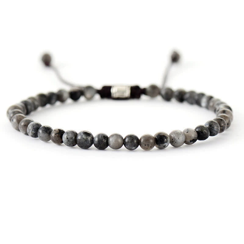 Aisha - Bracelet tressé réglable en perles de pierres naturelles