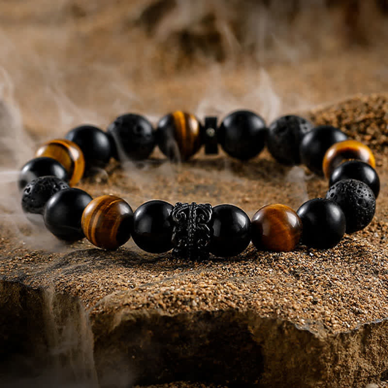 Ragnar - Bracelet de perles en cristaux naturels du guerrier