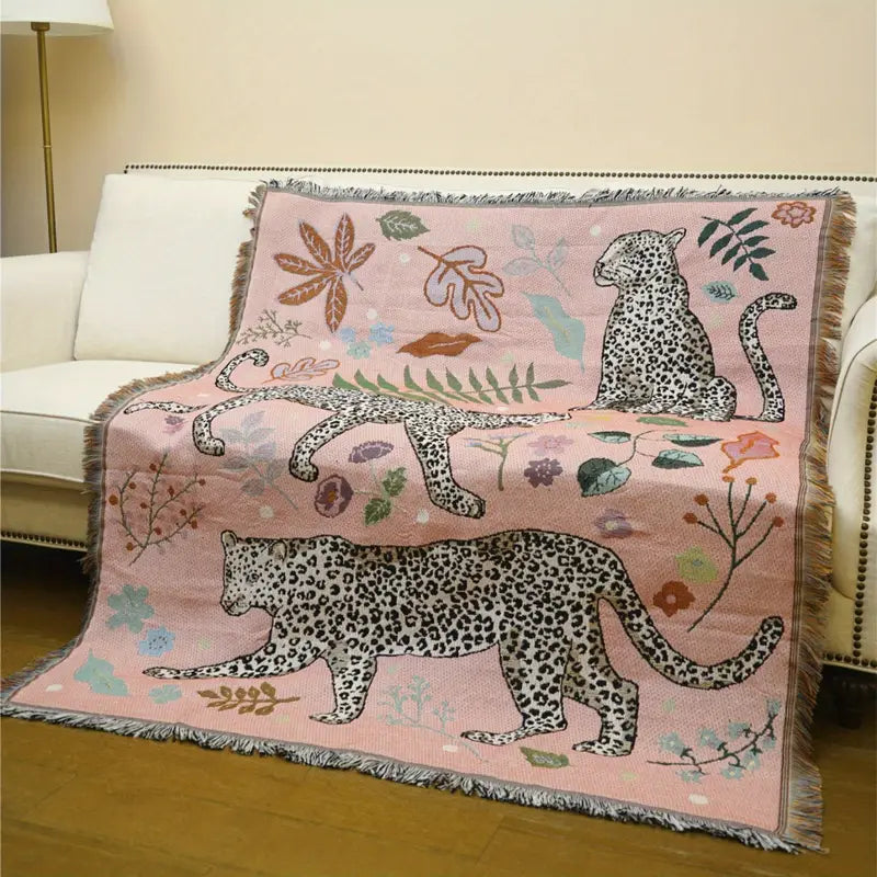 Boho Luxe Tigre - Elegant Cotton Throw Blanket for Your Home
