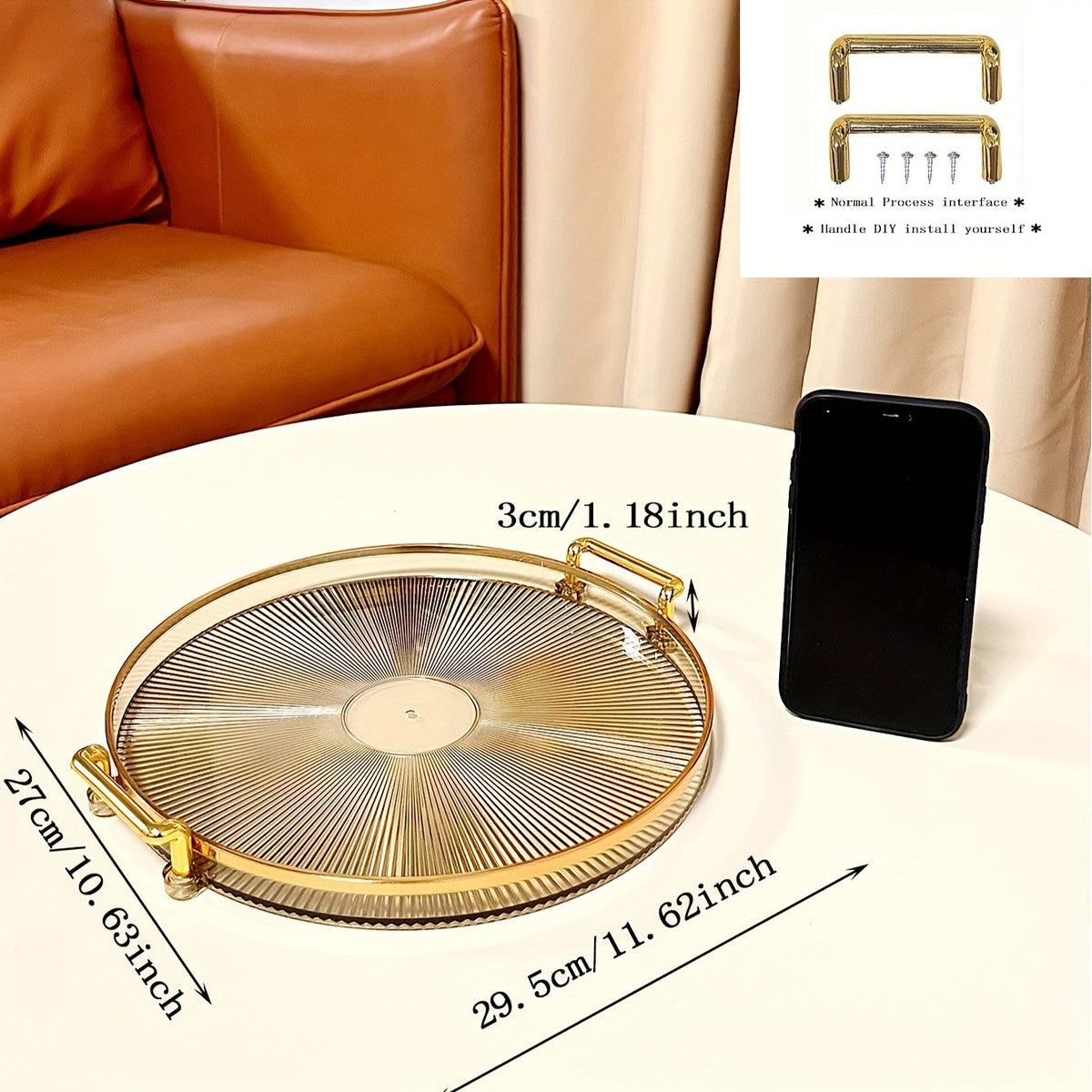 Gilded Elegance - Luxury Serving Bowl with Gold Handles