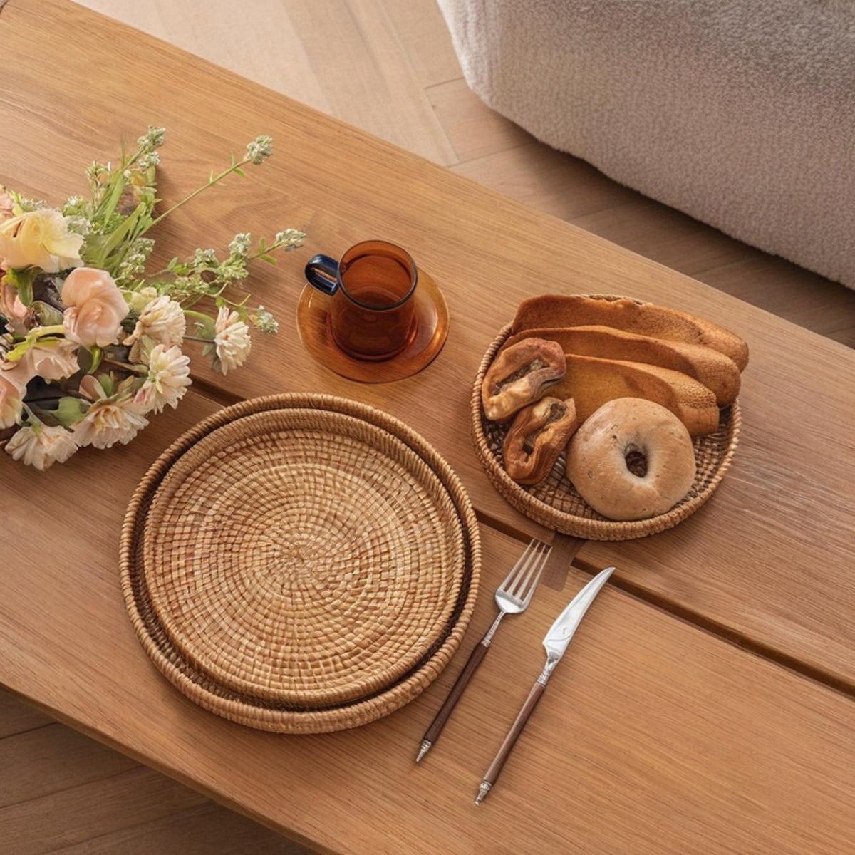 RattanCharm - Handwoven Rattan Serving Tray