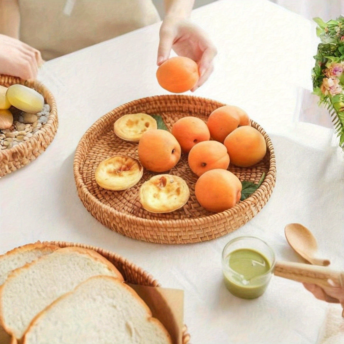 RattanCharm - Handwoven Rattan Serving Tray