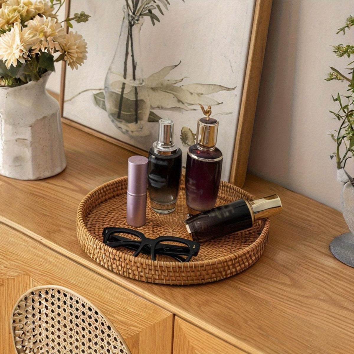RattanCharm - Handwoven Rattan Serving Tray