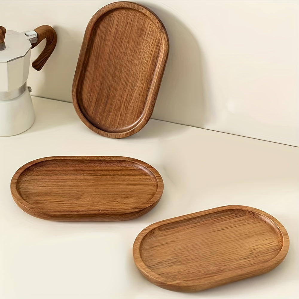 ChicTray - Elegant Oval Solid Wood Tray