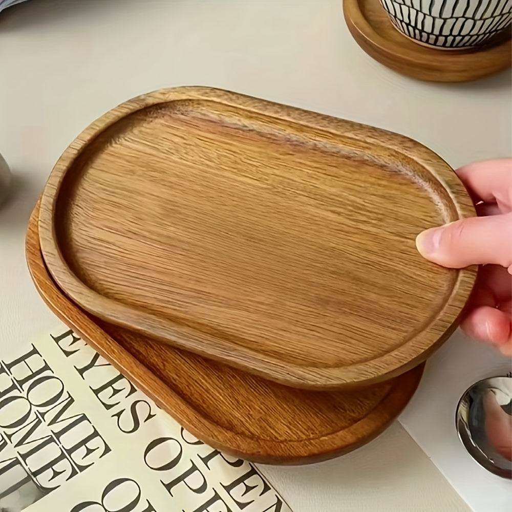ChicTray - Elegant Oval Solid Wood Tray