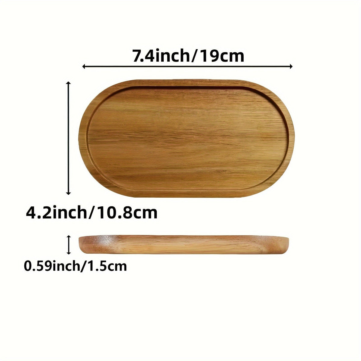 ChicTray - Elegant Oval Solid Wood Tray