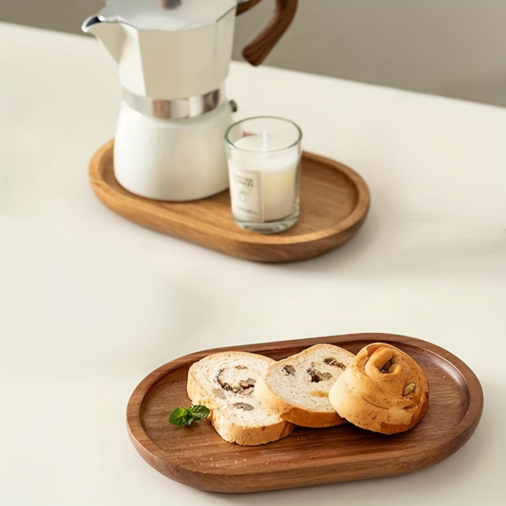 ChicTray - Elegant Oval Solid Wood Tray