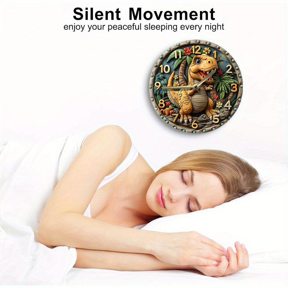 DinoTime Clock - Horloge murale dinosaure pour chambre d'enfant