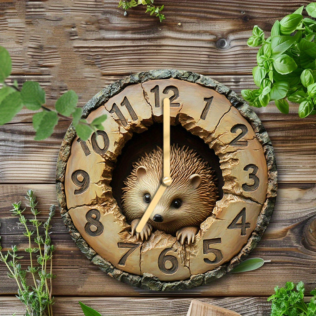 HedgeTime Clock - Decorative 20 cm Hedgehog Wall Clock