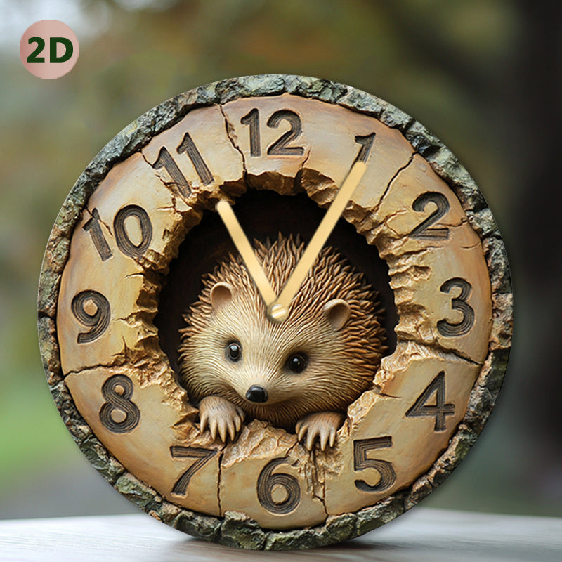 HedgeTime Clock - Decorative 20 cm Hedgehog Wall Clock