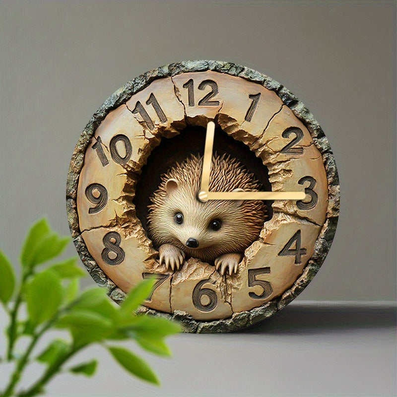 HedgeTime Clock - Decorative 20 cm Hedgehog Wall Clock