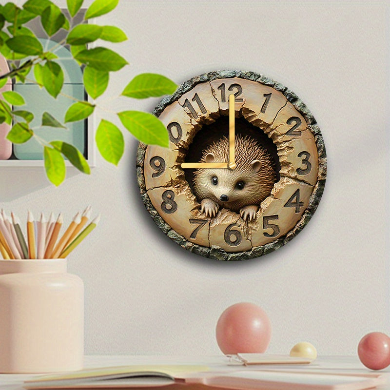 HedgeTime Clock - Decorative 20 cm Hedgehog Wall Clock