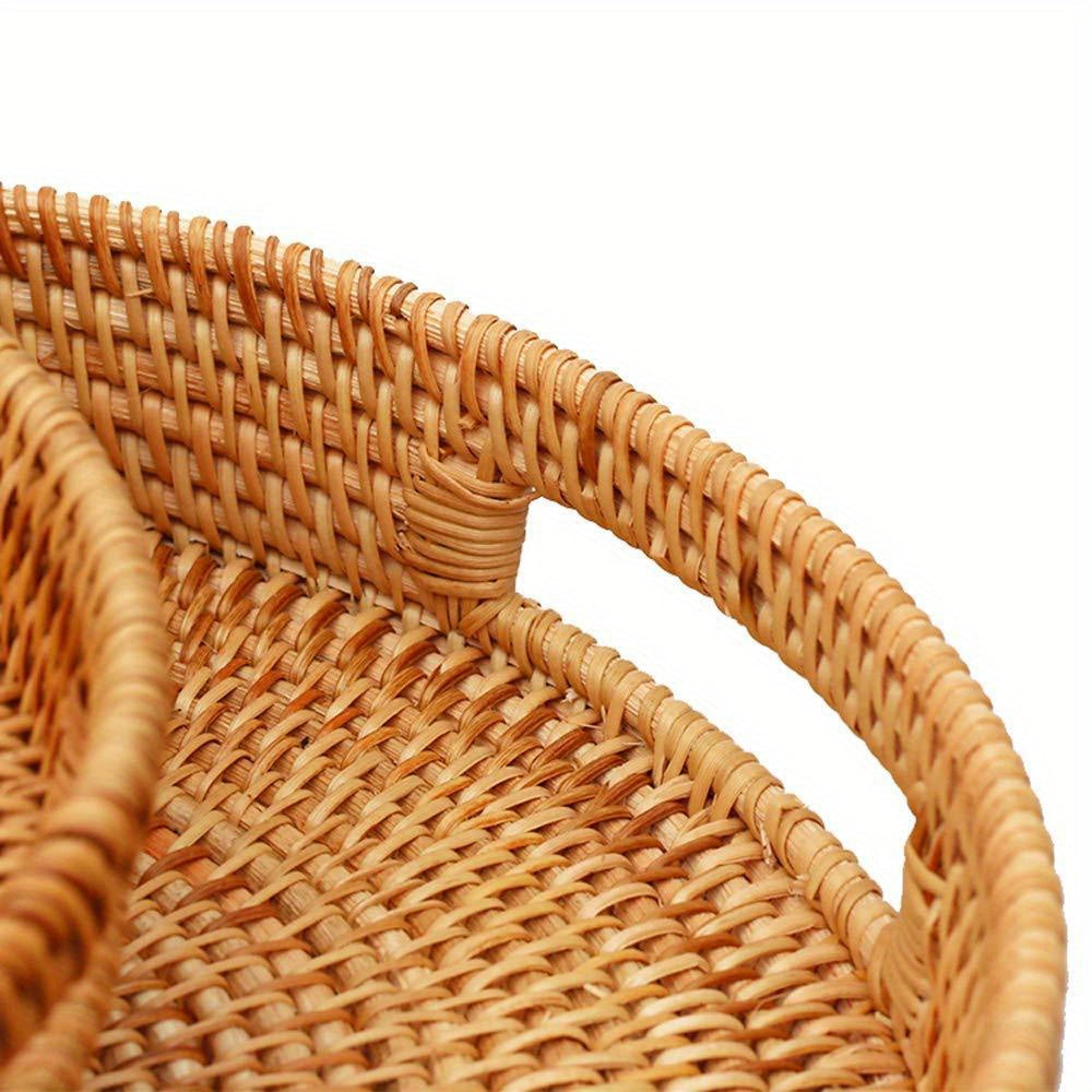 RattanServe - Handwoven Natural Rattan Serving Tray