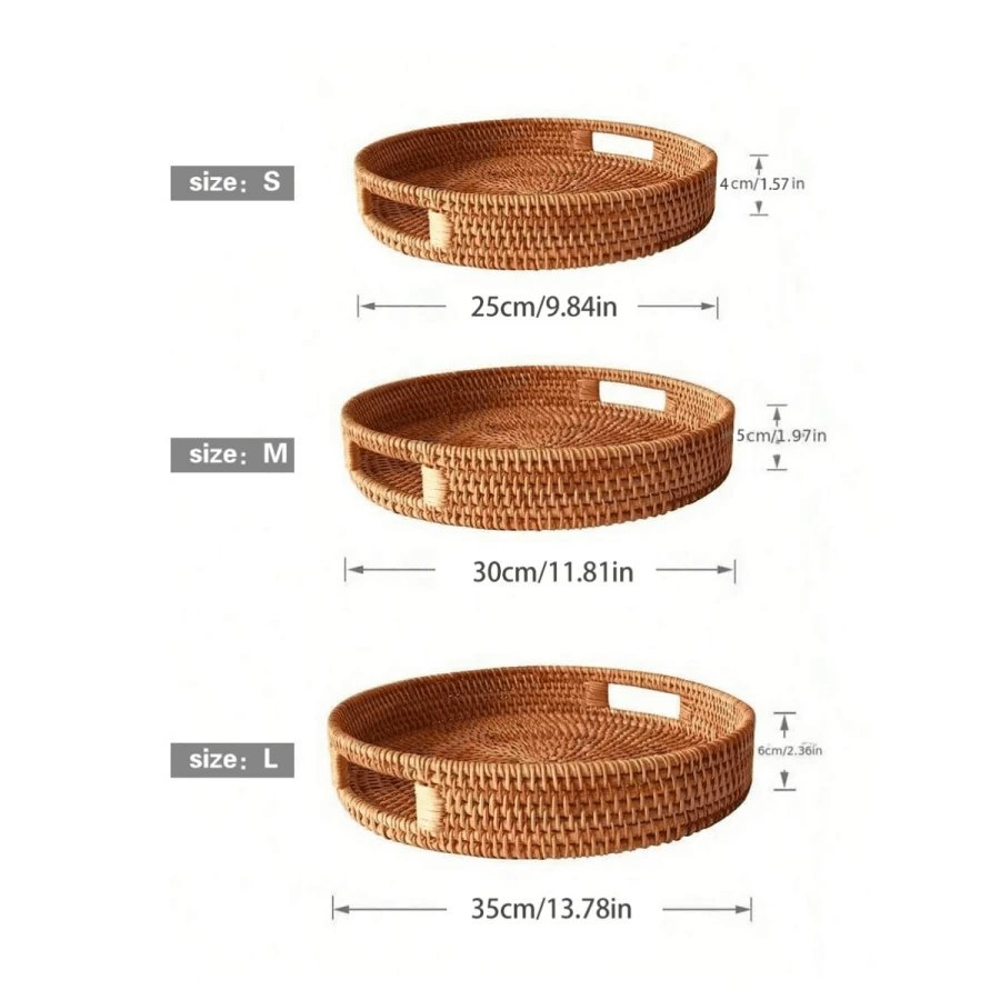 RattanServe - Handwoven Natural Rattan Serving Tray