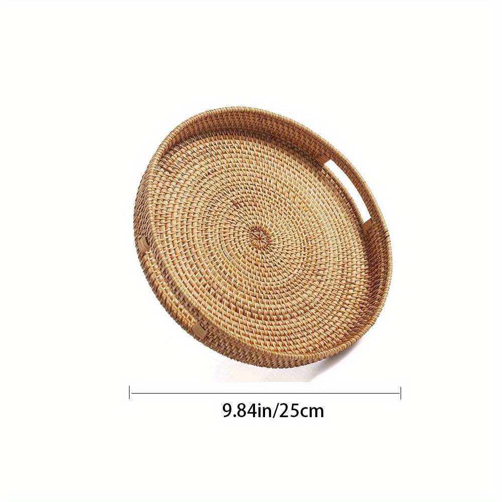 RattanServe - Handwoven Natural Rattan Serving Tray