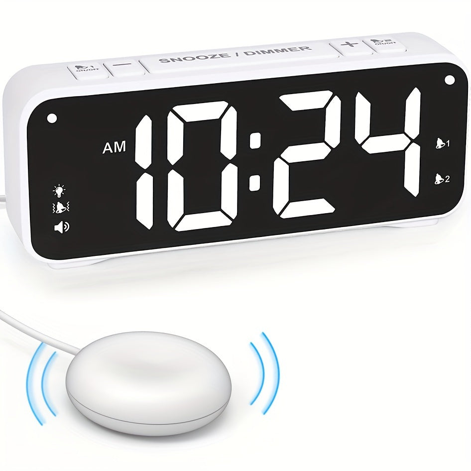 LoudClock - Powerful Vibrating Alarm Clock with LED Display