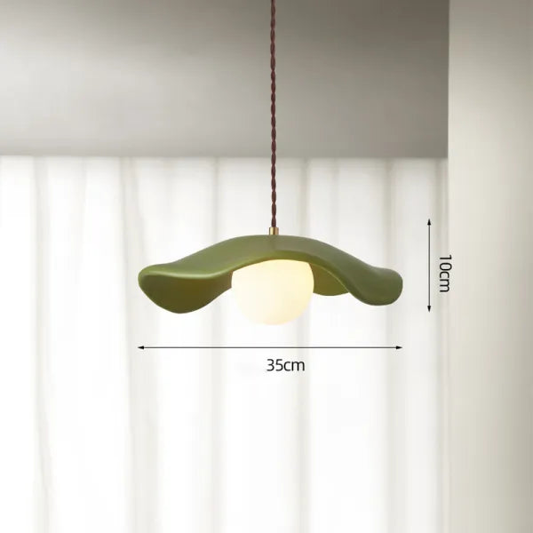 Lotus Leaf Pendant Light - Wabi Sabi Lamp for a Serene Dining Room