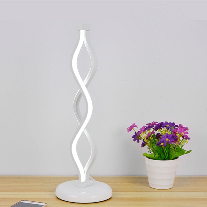 PirouetteGlow - Elegant White Spiral LED Table Lamp