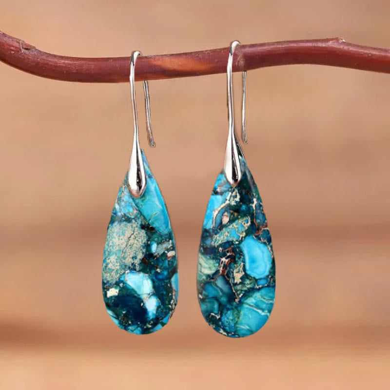 Amara - Boucles d'oreilles goutte en pierre royale