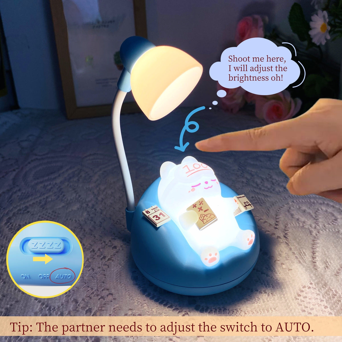 SleepyKitten Lamp - Rechargeable USB LED Cat Night Light