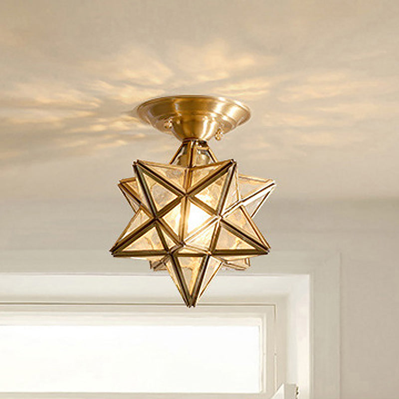 Ustella - Elegant Star-Shaped Brass Ceiling Light