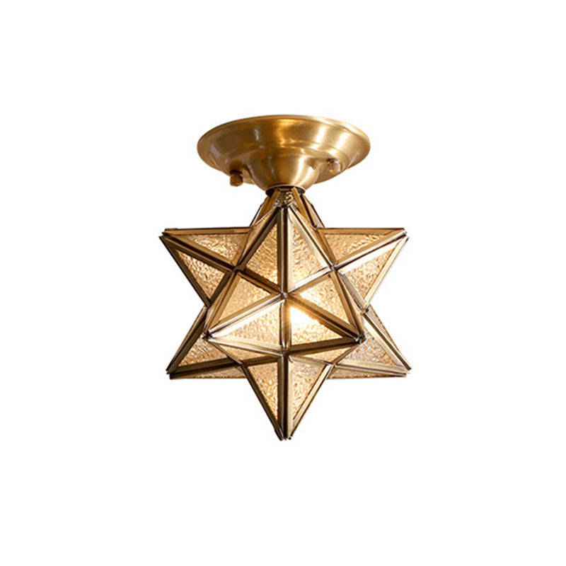 Ustella - Elegant Star-Shaped Brass Ceiling Light