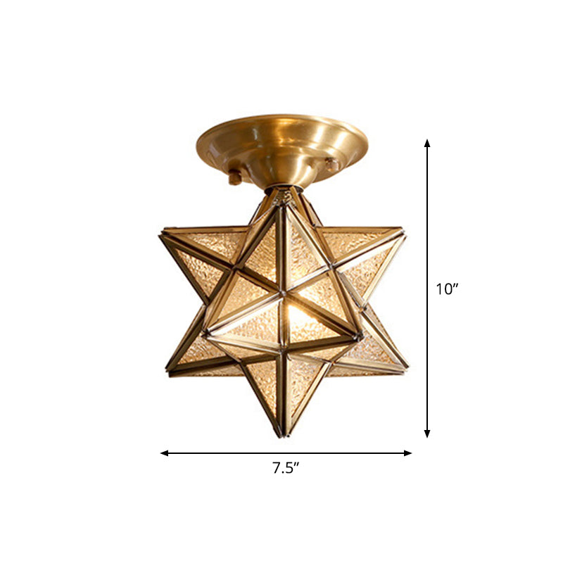 Ustella - Elegant Star-Shaped Brass Ceiling Light