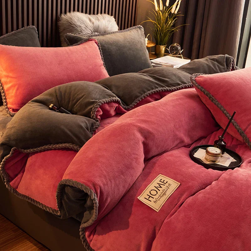 PlushHaven - Cozy Fleece Velvet Duvet Cover Set