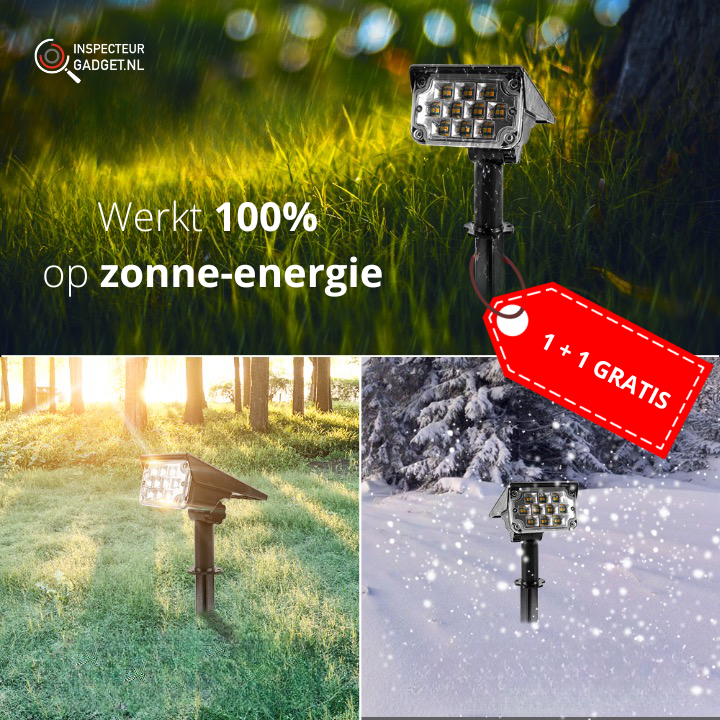 Solar LED Deluxe Spotlight - Wireless Garden Lighting (1+1 Free)