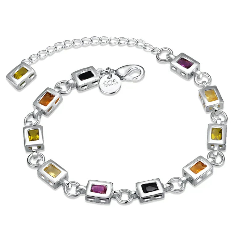 Bracelet Zirconia Multicolore Luxe - Argent 925
