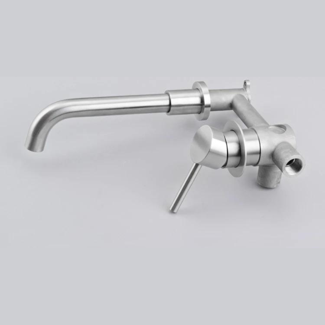 Wall-Mounted Basin Faucet - Modern Brushed Nickel Mixer for Bathrooms