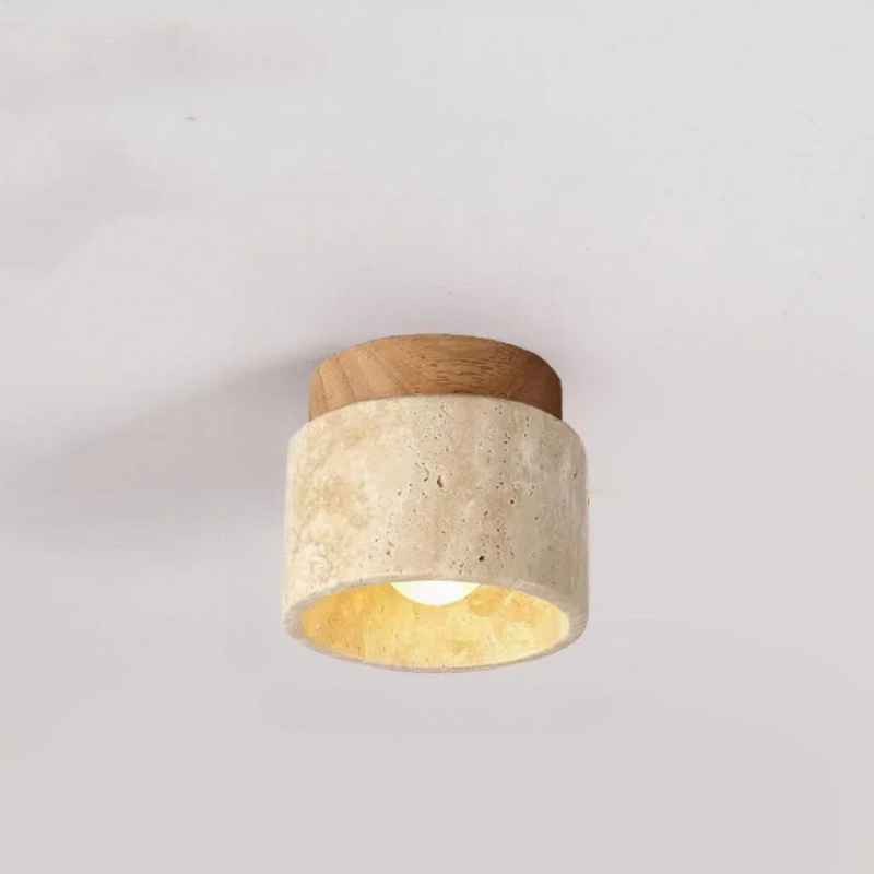 RovaStone - Recessed Travertin LED Light for Hallways and Stairs