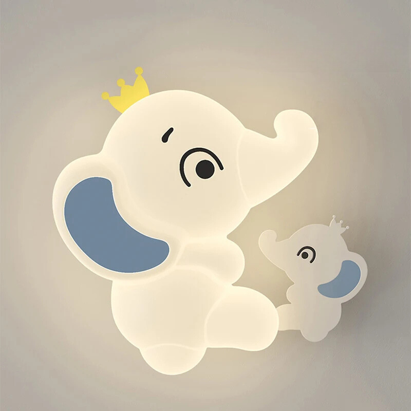 SavanneKids - Elephant Wall Lamp for Kids Bedroom