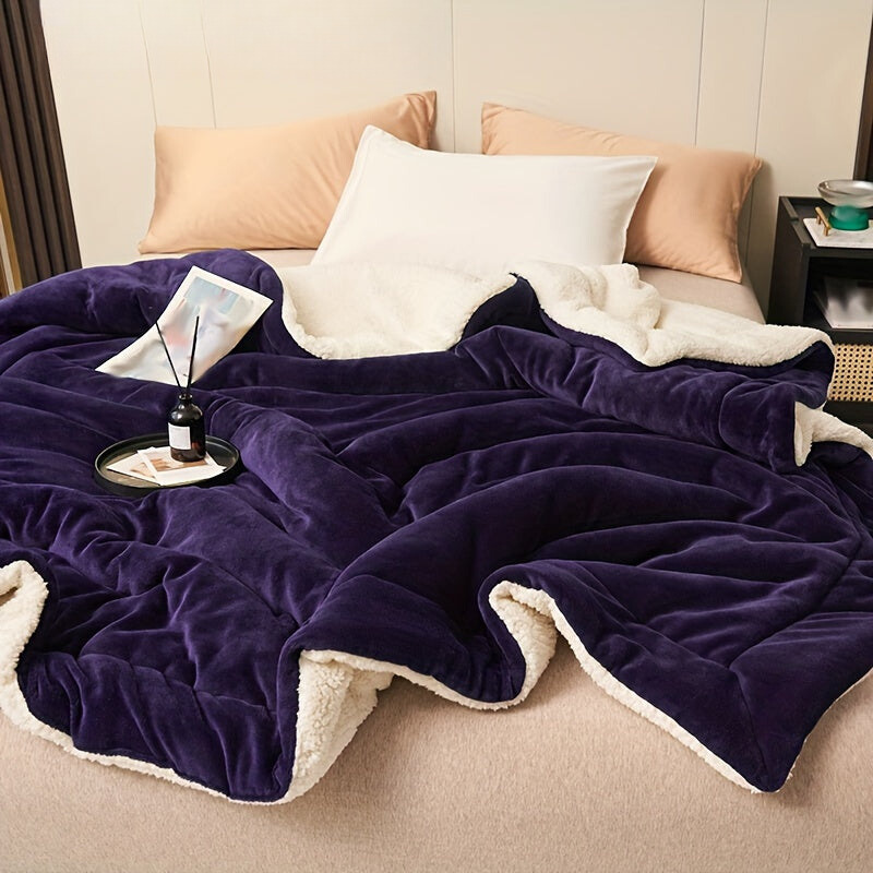 Luxe Comfort - Ultra-Soft Dark Purple Fleece Throw Blanket