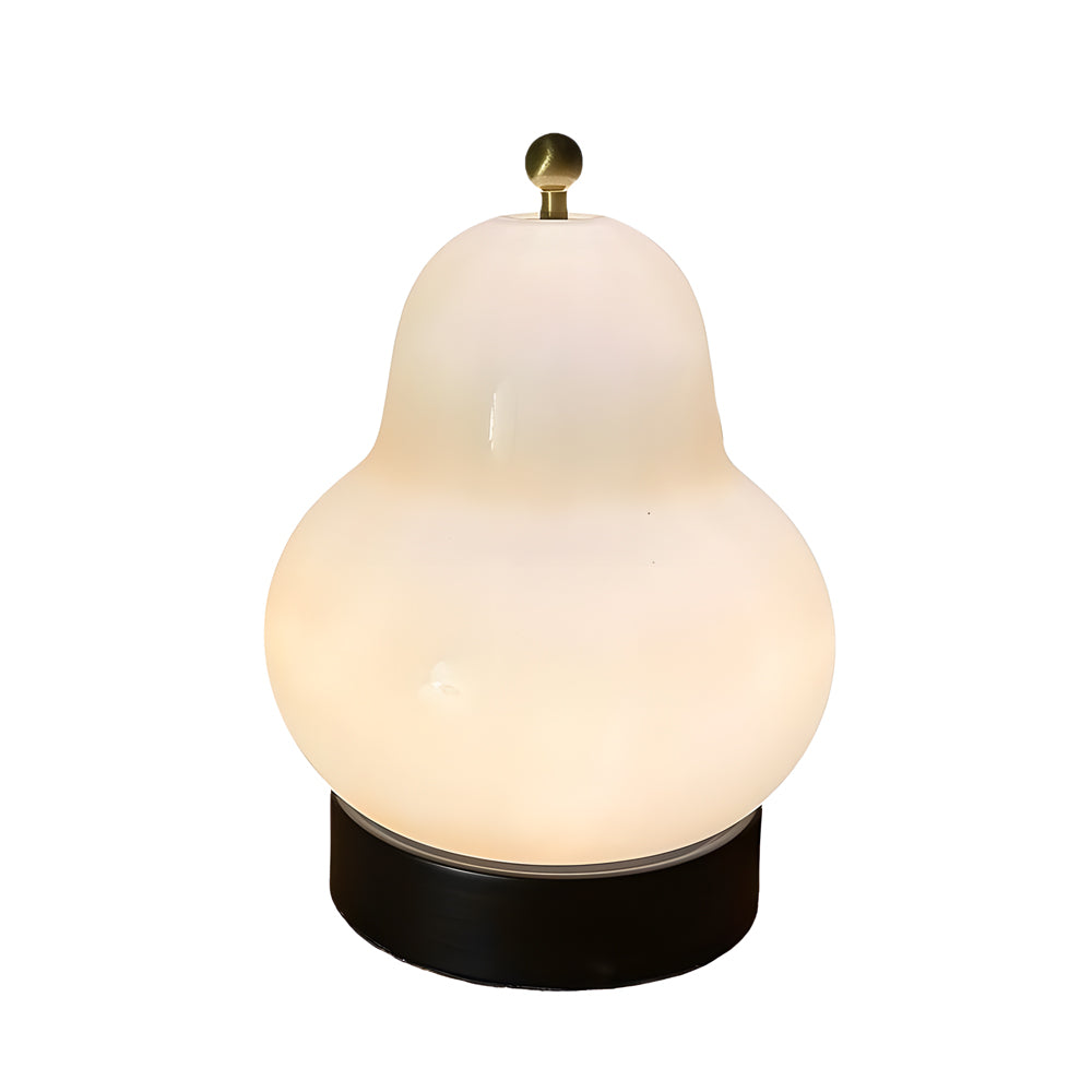 IonGleam - Pear-Shaped Glass LED Table Lamp with USB Dimmer