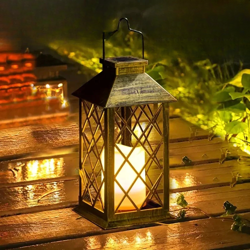 Velunar - Decorative Solar Lantern with LED Flame