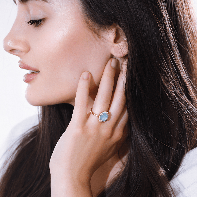 Elowen Glow - Rose Quartz Cocktail Ring
