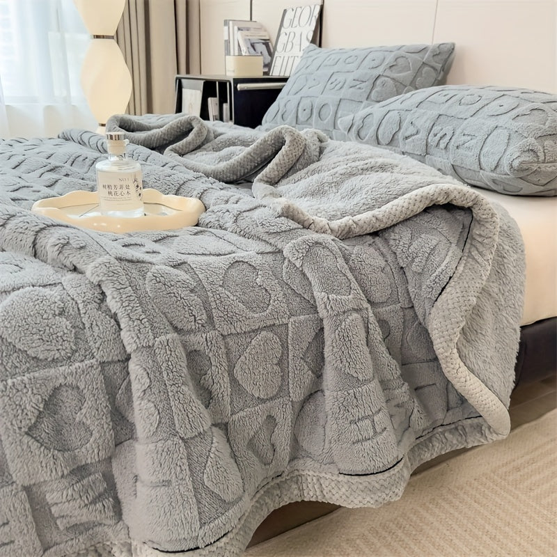 ClementWrap - Reversible Coral Fleece Throw Blanket