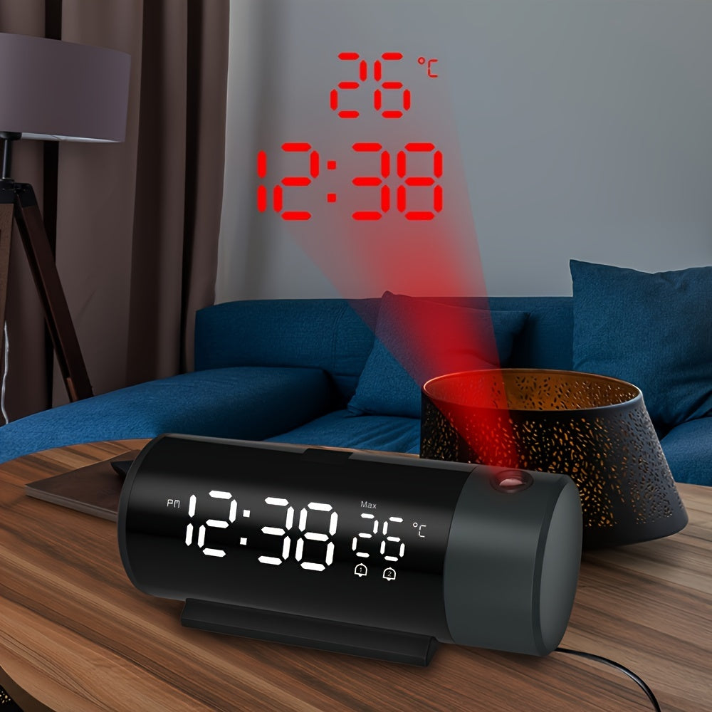 ProjectElite Clock - Modern Black Projection Alarm Clock