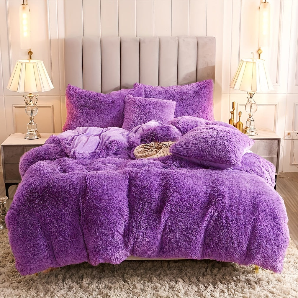 IndulgeNest - Ultra Soft Plush Duvet Cover Set with Zip Closure