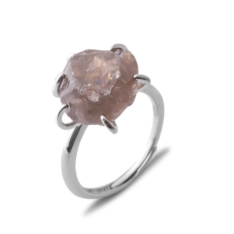 Liora - Bague réglable en cristal naturel à 6 griffes