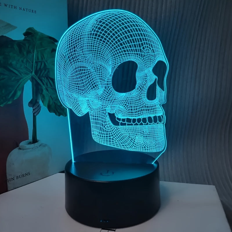 SkullGlow - 3D Geometric Skull LED Table Lamp