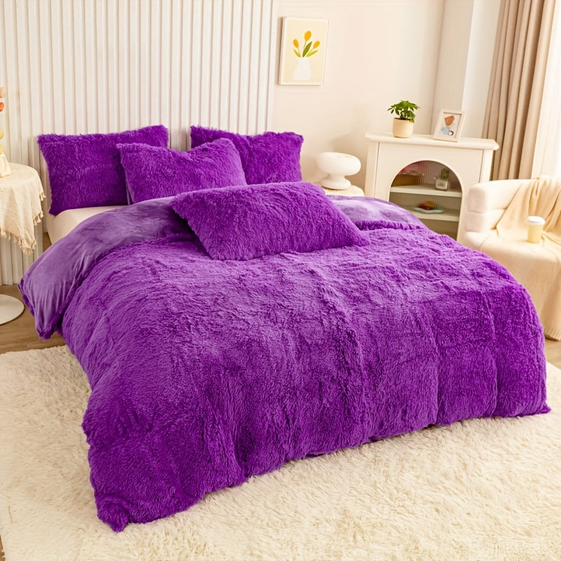 IndulgeNest - Ultra Soft Plush Duvet Cover Set with Zip Closure