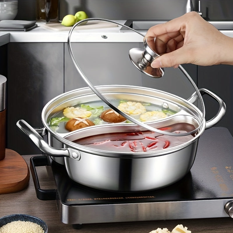 EmieCook - Grande marmite en acier inoxydable compatible induction